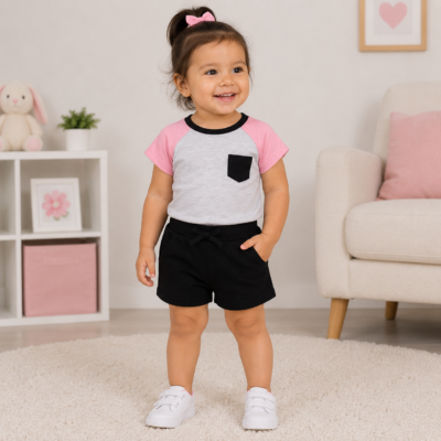 Conjunto Deportivo Bicolor con Short – Garanimals 18/24 Meses