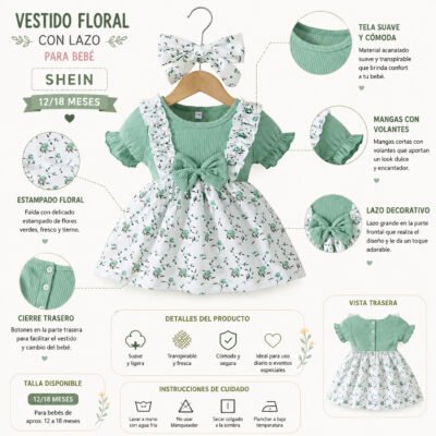 2025/07/1000155246.png Vestido para Bebé SHEIN Verde Menta con Estampado Floral – 12/18 Meses