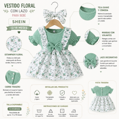 2025/07/1000155246.png Vestido para Bebé SHEIN Verde Menta con Estampado Floral – 12/18 Meses