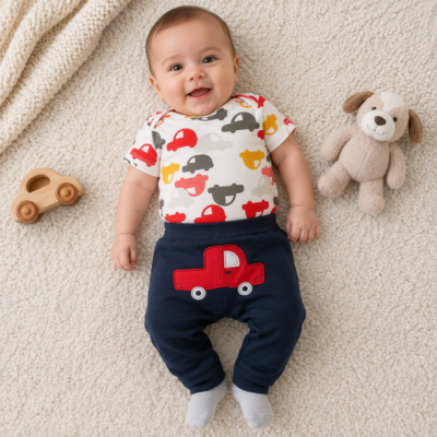 Conjunto 3 Piezas para Bebé Niño con Autos y Camión | Carter’s | 3 Meses