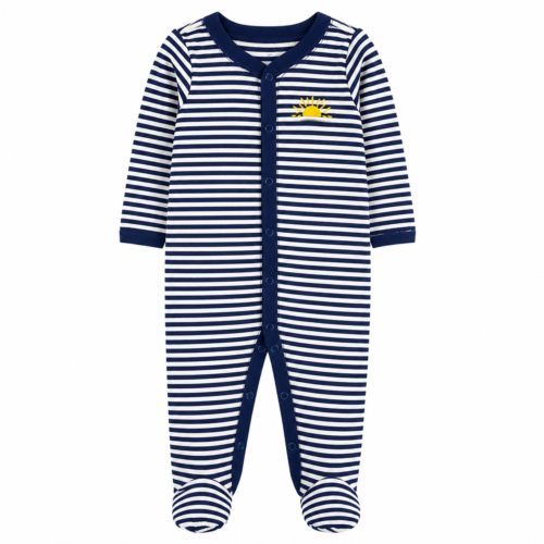 Enterizo de Rayas Azul Marino con Piecitos – Carter’s 6 Meses