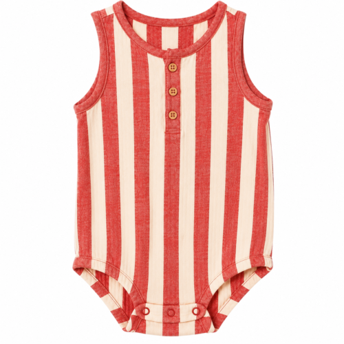 Body Sin Mangas a Rayas Rojo y Crema – Cat & Jack 6–9 Meses