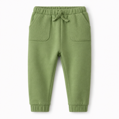 Pantalón Verde con Bolsillos y Cordón – Cat & Jack 6–9 Meses
