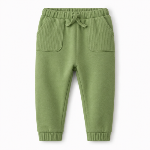 Pantalón Verde con Bolsillos y Cordón – Cat & Jack 6–9 Meses