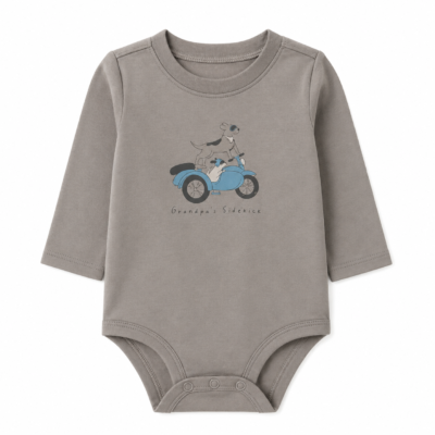 Body Gris de Manga Larga con Estampado de Motocicleta – Carter’s 12 Meses