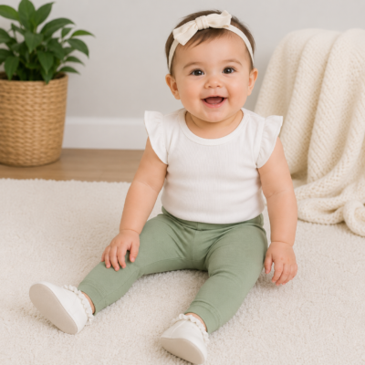 Set de 3 Licras para Bebé Cloud Island® – Talla 6-9 Meses | Colores Pastel