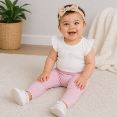 Set de 3 Licras para Bebé Cloud Island® – Talla 6-9 Meses | Colores Pastel