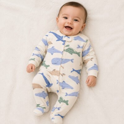 Enterizo para Bebé con Estampado de Tiburones – Carter’s 6–9 Meses