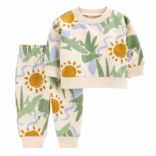 Pijama de 2 piezas con flores – 3 a 6 meses 🌼💛