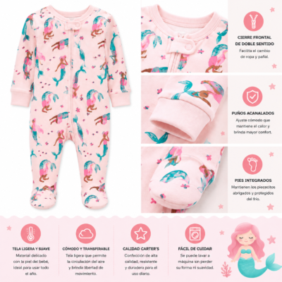Mono Ligero Carter's para Niña – Talla 2