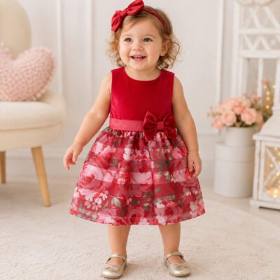 Vestido floral elegante Place para niña – 18 a 24 meses 🌹❤️