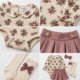 Conjunto Nicole Miller® 5 Piezas para Bebé Niña – Body Floral, Falda, Medias y Moño | 9 Meses
