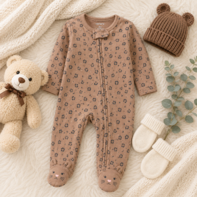 Mono Térmico Carter's para Bebita 3 Meses – Animal Print Café