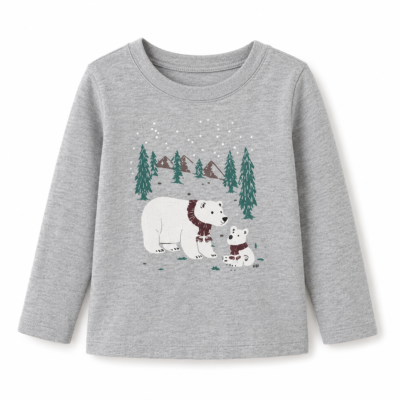 Buso ligero Cat & Jack para niña – Gris con estampado de osos polares | Talla 3