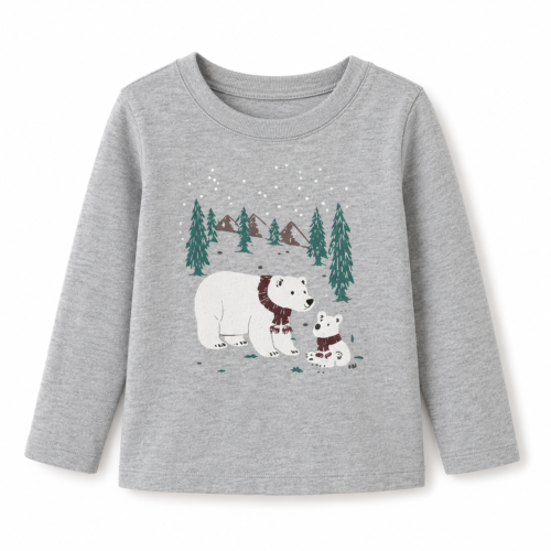 Buso ligero Cat & Jack para niña – Gris con estampado de osos polares | Talla 3
