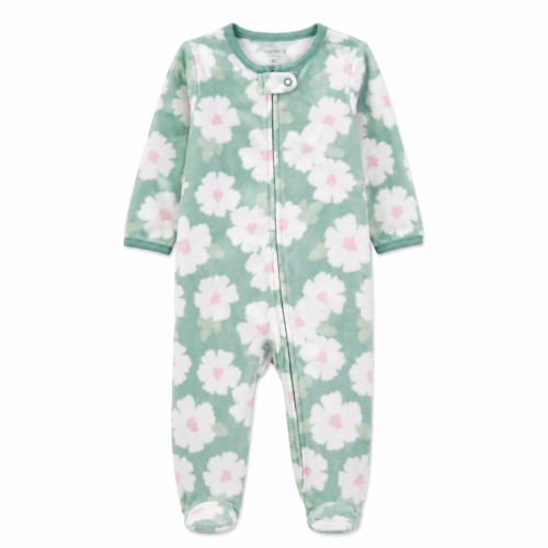 Mono Térmico Carter's con Estampado Floral Verde Agua para Bebé Niña – Talla 4