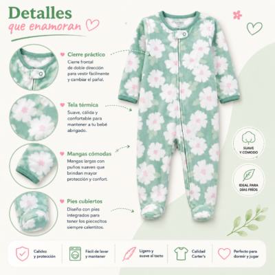 2025/11/1002041964.png Mono Térmico Carter's con Estampado Floral Verde Agua para Bebé Niña – Talla 4