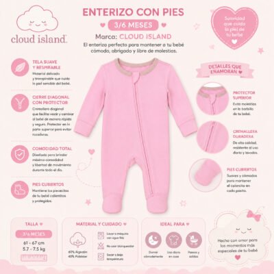 2025/11/1048963.png Mono de Algodón Cloud Island para Bebita 3–6 Meses – Rosa
