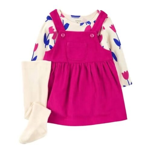 Conjunto Carter's para Bebita 3 Meses con Vestido y Pantimedia