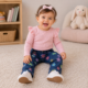 Pantalón Jeans Azul con Flores Multicolor para Niña Garanimals – 12 Meses