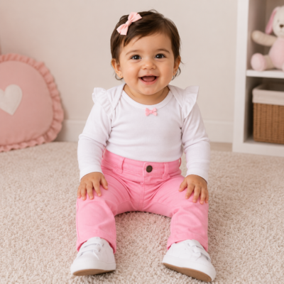 Pantalón Rosa para Niña GARANIMALS – 12 Meses