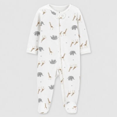 Enterizo de Jirafas y Elefantes con Piecitos – Carter’s 6 Meses
