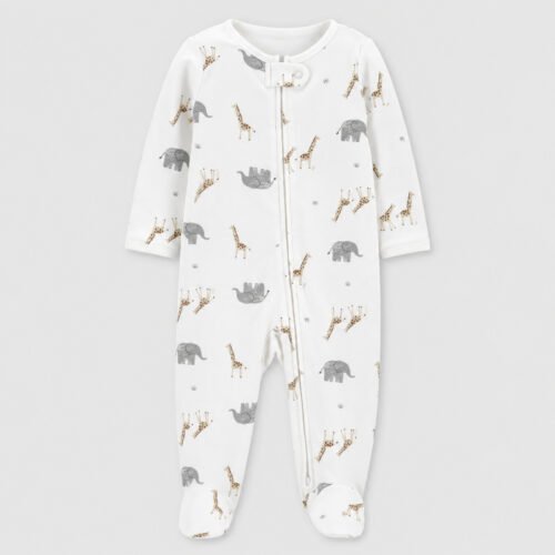 Enterizo de Jirafas y Elefantes con Piecitos – Carter’s 6 Meses
