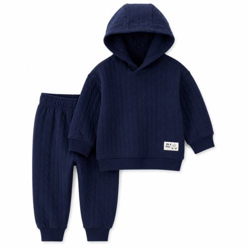 Conjunto Carter's con Capucha para Bebé hasta 12 Meses | 2 Piezas | Azul Marino
