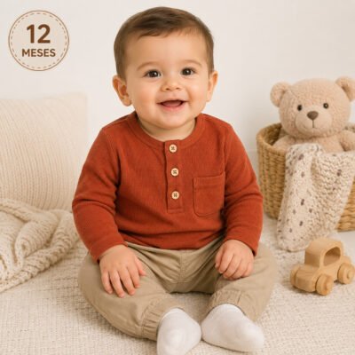 Buso de Algodón Cat & Jack para Bebé Niño 12 Meses – Color Terracota