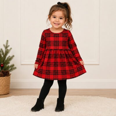 2026/01/1002041894.png Vestido Ligero Cuadros Escoceses Rojo y Negro Cat & Jack para Niña – Talla 2