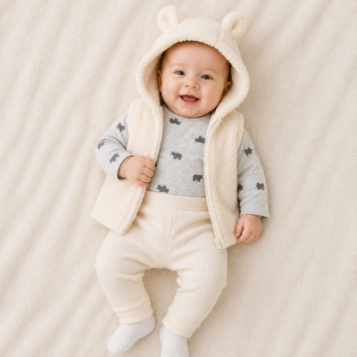 Conjunto de 3 Piezas para Bebé en Color Crema – Carter’s 6 Meses