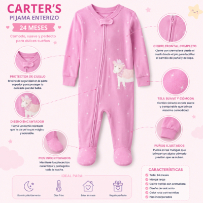 2026/03/1000155078.png Pijama Enterizo Rosa con Unicornio – Carter’s 24 Meses
