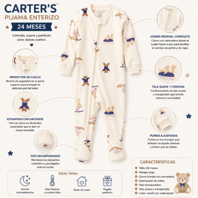 2026/03/1000155082.png Pijama Enterizo con Estampado de Ositos – Carter’s 24 Meses