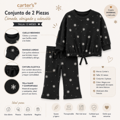 Conjunto Carter’s de 2 Piezas para Bebé | 12 Meses