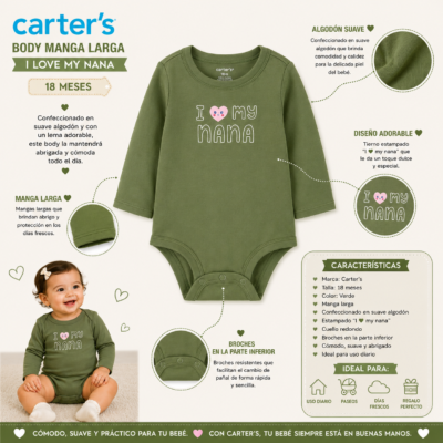 Body Verde “I Love My Nana” – Carter’s 18 Meses