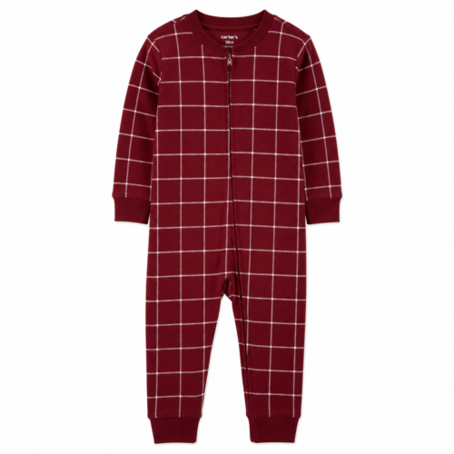 Mono Térmico Carter's Cuadros Borgoña para Bebé – 18 Meses | Importado Americano