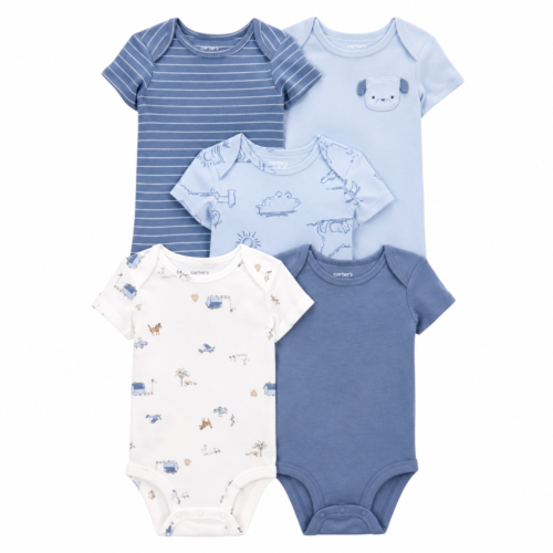 Set de 5 Bodys Carter's para Bebé hasta 12 Meses | Algodón Suave | Importado Americano
