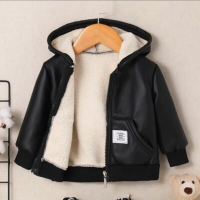 Chaqueta térmica con capucha para niño – Negra | 2-3 años