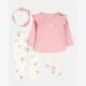 Conjunto Carter's de 4 Piezas para Bebita 3 Meses – Rosa con Leggings Estampados
