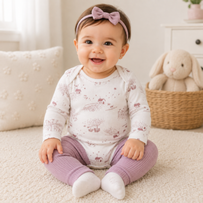 Set de 4 Bodys Carter's para Bebita 12 meses