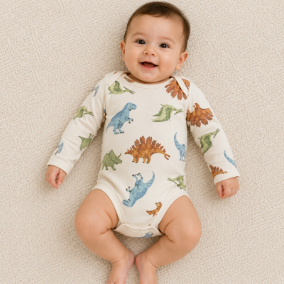 Set de 4 Bodies para Bebé Dinosaurios – Carter’s 9 Meses