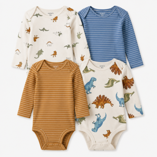 Set de 4 Bodies para Bebé Dinosaurios – Carter’s 9 Meses