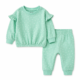 Conjunto Cat & Jack de 2 Piezas para Bebita 3–6 Meses – Verde Menta con Lunares
