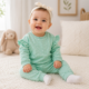 Conjunto Cat & Jack de 2 Piezas para Bebita 3–6 Meses – Verde Menta con Lunares