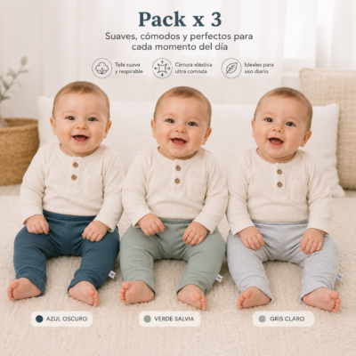 Set de 3 Pantalones para Bebé 0-3 Meses – Honest Baby