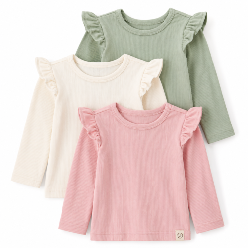 Set de 3 Busitos Manga Larga para Bebita 6 Meses – Little Planet by Carter's