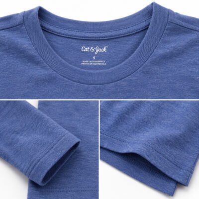 Buso Ligero Cat & Jack de Manga Larga para Niño – Azul Jaspeado | Talla 4