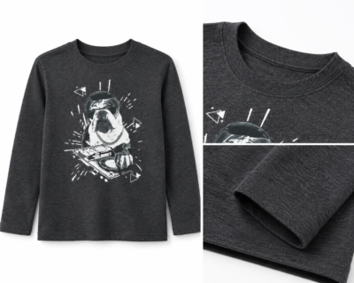 Buso Ligero Cat & Jack con Estampado Bulldog DJ para Niño – Gris Oscuro | Talla 4