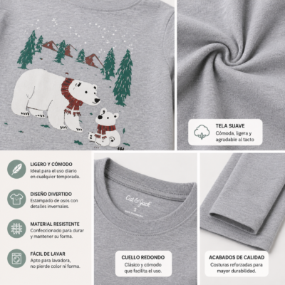 2026/05/1002041639.png Buso Ligero Cat & Jack con Estampado de Osos Polares para Niño – Gris Jaspeado | Talla 5