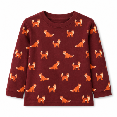 Buso Ligero Cat & Jack Estampado de Zorros para Niño – Talla 5 | Importado